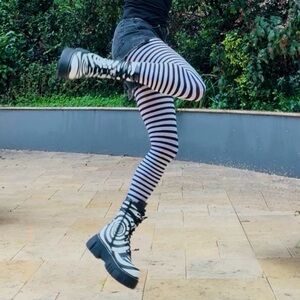 Black & White Spiral Combat Boots